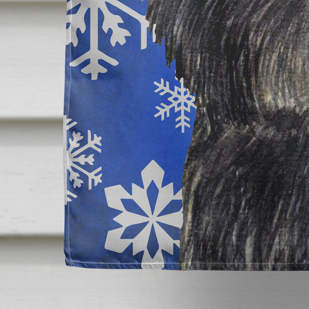 Affenpinscher Winter Snowflakes Holiday House Flag 28x40 Porch Sleeve Pole Decorative Outside Yard Banner Artwork Wall Hanging, Polyester