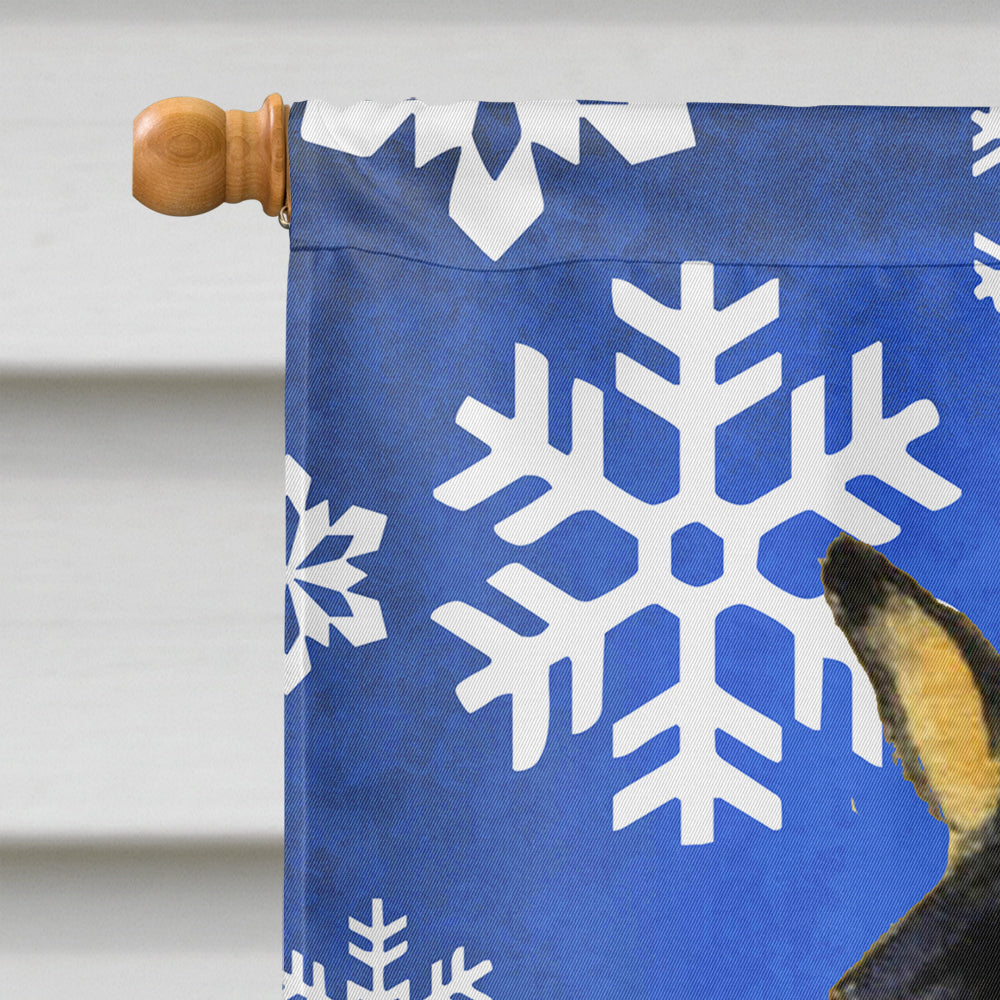 Basenji Winter Snowflakes Holiday House Flag 28x40 Porch Sleeve Pole Decorative Outside Yard Banner Artwork Wall Hanging, Polyester