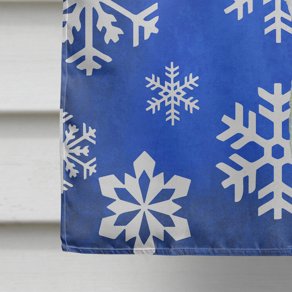 Basenji Winter Snowflakes Holiday House Flag 28x40 Porch Sleeve Pole Decorative Outside Yard Banner Artwork Wall Hanging, Polyester