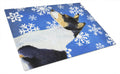 Basenji Winter Snowflakes Holiday Cutting Board Tempered Glass Kitchen Cutting Surface, Heat Resistant Chopping, Non-Slip Feet, Food Prep & Serving