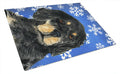 Gordon Setter Winter Snowflakes Holiday Cutting Board Tempered Glass Kitchen Cutting Surface, Heat Resistant Chopping, Non-Slip Feet, Food Prep & Serving