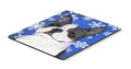 Boston Terrier Winter Snowflakes Holiday Mouse Pad, Heat Resistant Trivet Hot Pad , Non Slip Rubber Desk Mat, Kitchen Counter Protector, Home Office Decor Gift