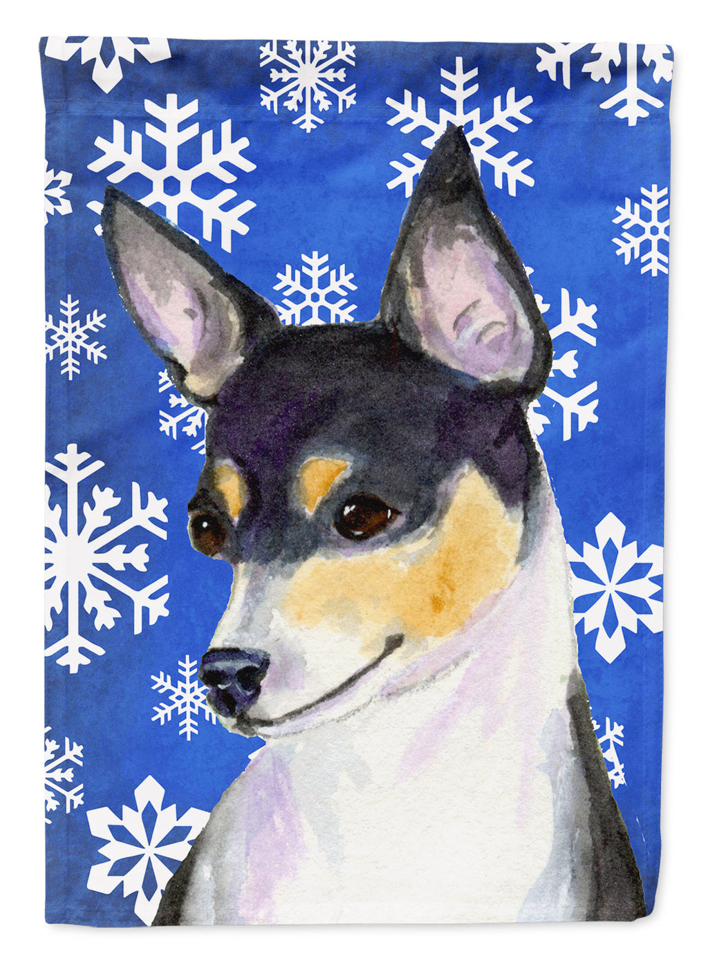 Chihuahua Winter Snowflakes Holiday House Flag 28x40 Porch Sleeve Pole Decorative Outside Yard Banner Artwork Wall Hanging, Polyester