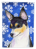 Chihuahua Winter Snowflakes Holiday House Flag 28x40 Porch Sleeve Pole Decorative Outside Yard Banner Artwork Wall Hanging, Polyester