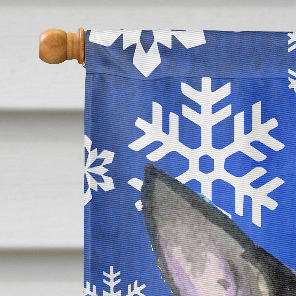 Chihuahua Winter Snowflakes Holiday House Flag 28x40 Porch Sleeve Pole Decorative Outside Yard Banner Artwork Wall Hanging, Polyester