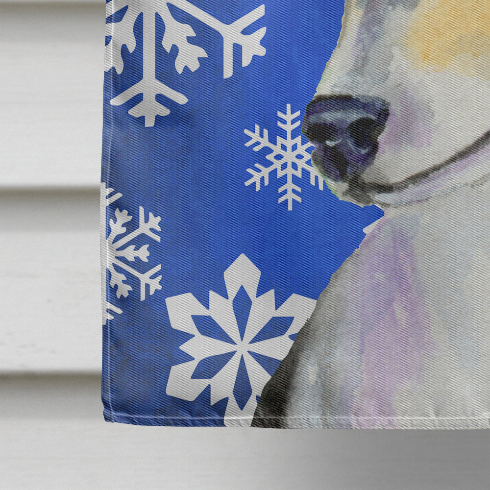 Chihuahua Winter Snowflakes Holiday House Flag 28x40 Porch Sleeve Pole Decorative Outside Yard Banner Artwork Wall Hanging, Polyester