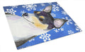 Chihuahua Winter Snowflakes Holiday Cutting Board Tempered Glass Kitchen Cutting Surface, Heat Resistant Chopping, Non-Slip Feet, Food Prep & Serving