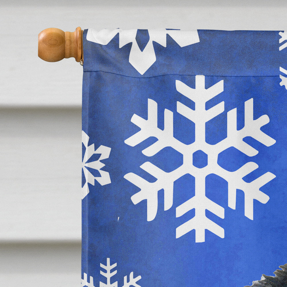 Akita Winter Snowflakes Holiday House Flag 28x40 Porch Sleeve Pole Decorative Outside Yard Banner Artwork Wall Hanging, Polyester