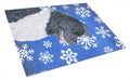 Akita Winter Snowflakes Holiday Cutting Board Tempered Glass Kitchen Cutting Surface, Heat Resistant Chopping, Non-Slip Feet, Food Prep & Serving