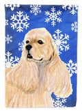 Cocker Spaniel Winter Snowflakes Holiday House Flag 28x40 Porch Sleeve Pole Decorative Outside Yard Banner Artwork Wall Hanging, Polyester