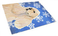 Cocker Spaniel Winter Snowflakes Holiday Cutting Board Tempered Glass Kitchen Cutting Surface, Heat Resistant Chopping, Non-Slip Feet, Food Prep & Serving