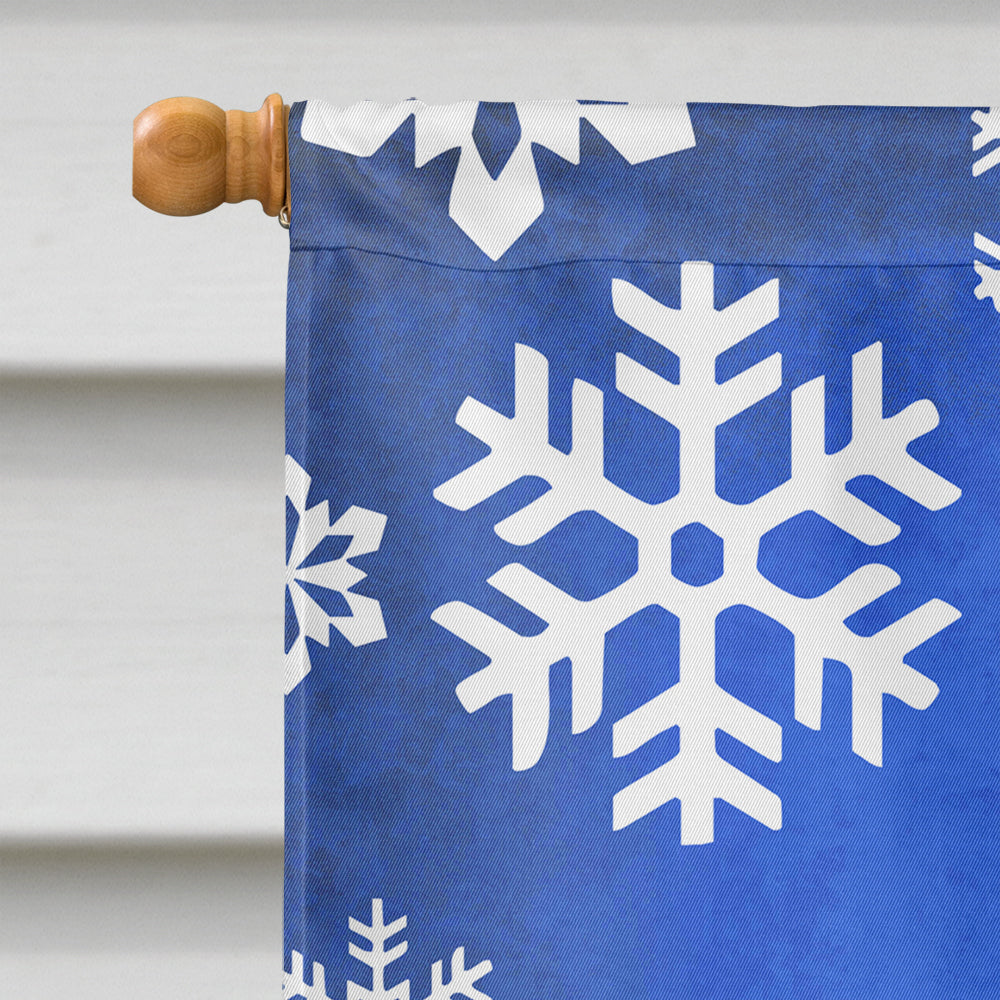 Schnauzer Winter Snowflakes Holiday House Flag 28x40 Porch Sleeve Pole Decorative Outside Yard Banner Artwork Wall Hanging, Polyester
