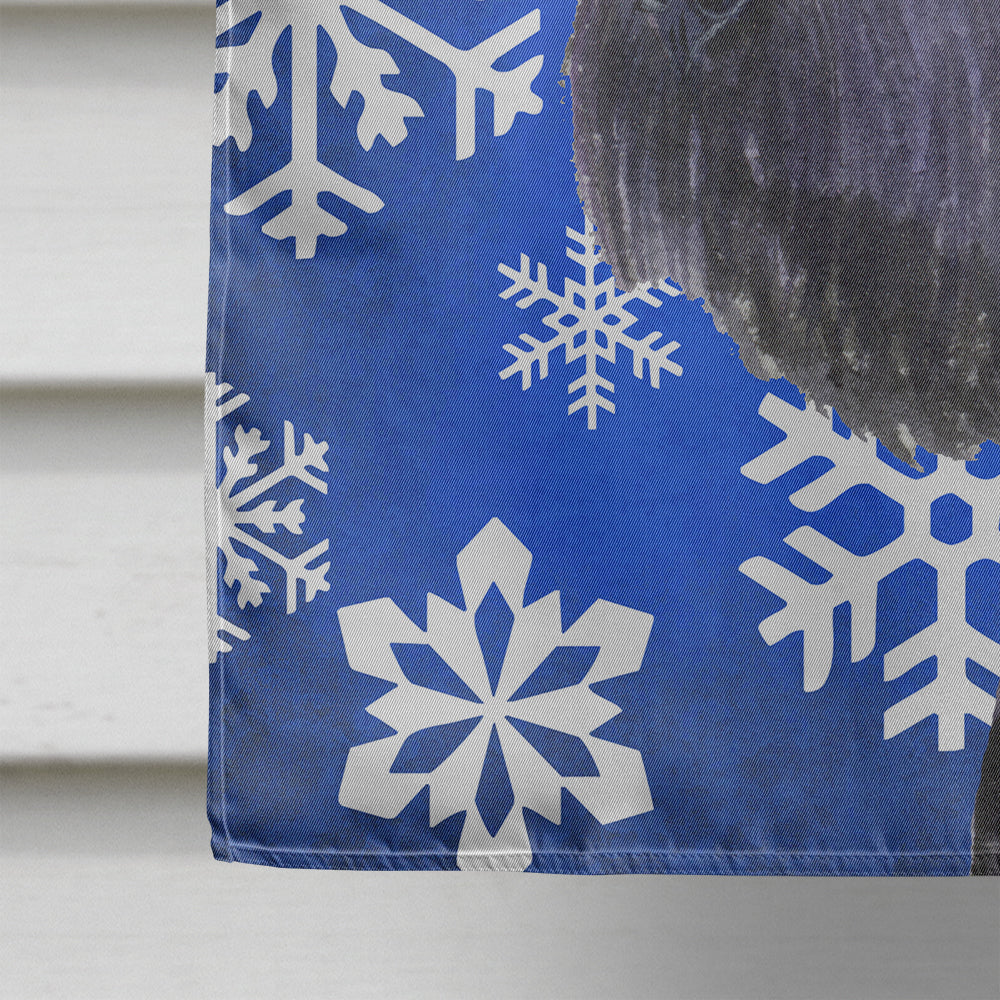 Schnauzer Winter Snowflakes Holiday House Flag 28x40 Porch Sleeve Pole Decorative Outside Yard Banner Artwork Wall Hanging, Polyester