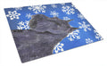 Schnauzer Winter Snowflakes Holiday Cutting Board Tempered Glass Kitchen Cutting Surface, Heat Resistant Chopping, Non-Slip Feet, Food Prep & Serving