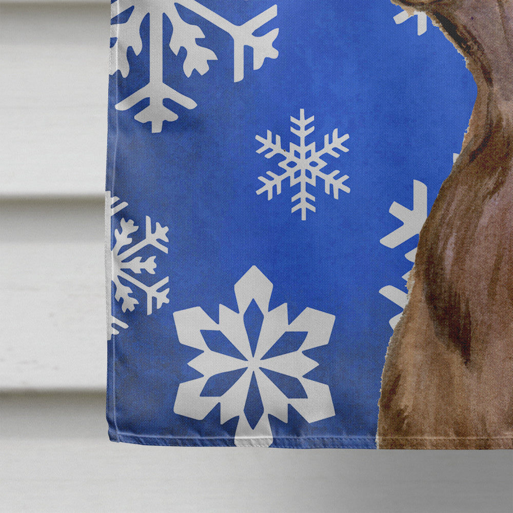 Field Spaniel Winter Snowflakes Holiday House Flag 28x40 Porch Sleeve Pole Decorative Outside Yard Banner Artwork Wall Hanging, Polyester