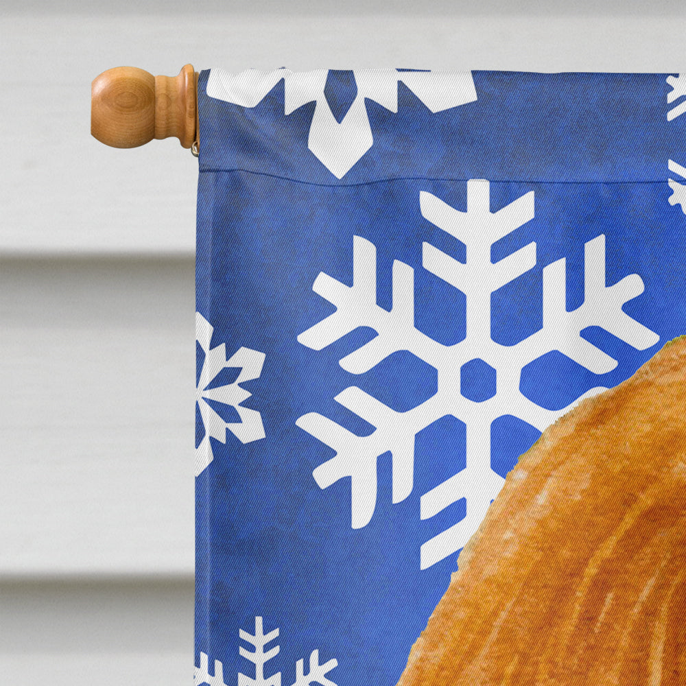 Cavalier Spaniel Winter Snowflakes Holiday House Flag 28x40 Porch Sleeve Pole Decorative Outside Yard Banner Artwork Wall Hanging, Polyester