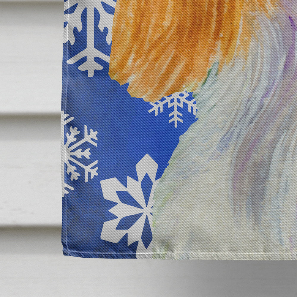 Cavalier Spaniel Winter Snowflakes Holiday House Flag 28x40 Porch Sleeve Pole Decorative Outside Yard Banner Artwork Wall Hanging, Polyester
