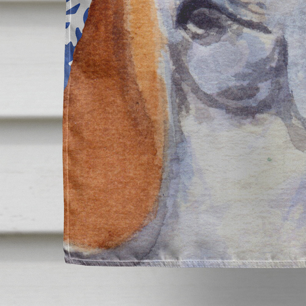 Basset Hound Winter Snowflakes Holiday House Flag 28x40 Porch Sleeve Pole Decorative Outside Yard Banner Artwork Wall Hanging, Polyester