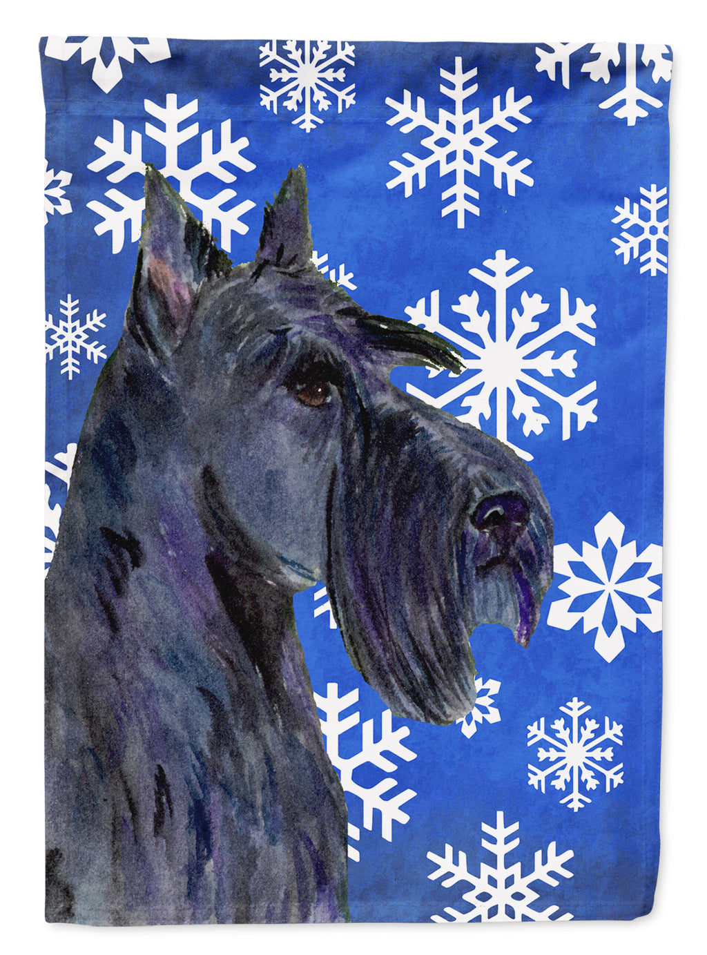 Scottish Terrier Winter Snowflakes Holiday House Flag 28x40 Porch Sleeve Pole Decorative Outside Yard Banner Artwork Wall Hanging, Polyester