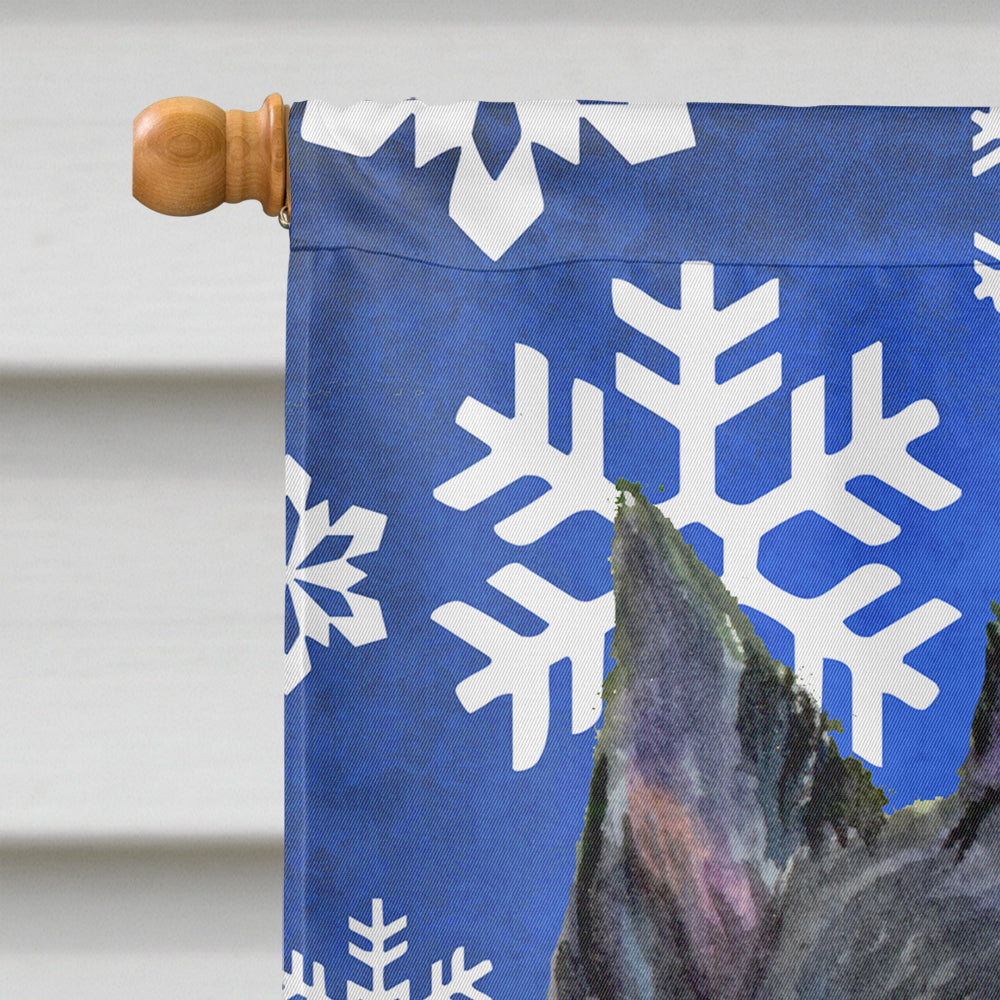Scottish Terrier Winter Snowflakes Holiday House Flag 28x40 Porch Sleeve Pole Decorative Outside Yard Banner Artwork Wall Hanging, Polyester