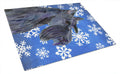 Scottish Terrier Winter Snowflakes Holiday Cutting Board Tempered Glass Kitchen Cutting Surface, Heat Resistant Chopping, Non-Slip Feet, Food Prep & Serving