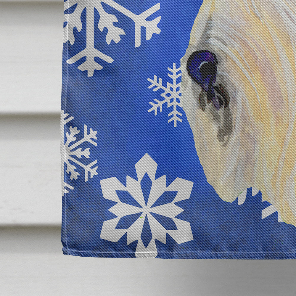 Scottish Terrier Winter Snowflakes Holiday House Flag 28x40 Porch Sleeve Pole Decorative Outside Yard Banner Artwork Wall Hanging, Polyester
