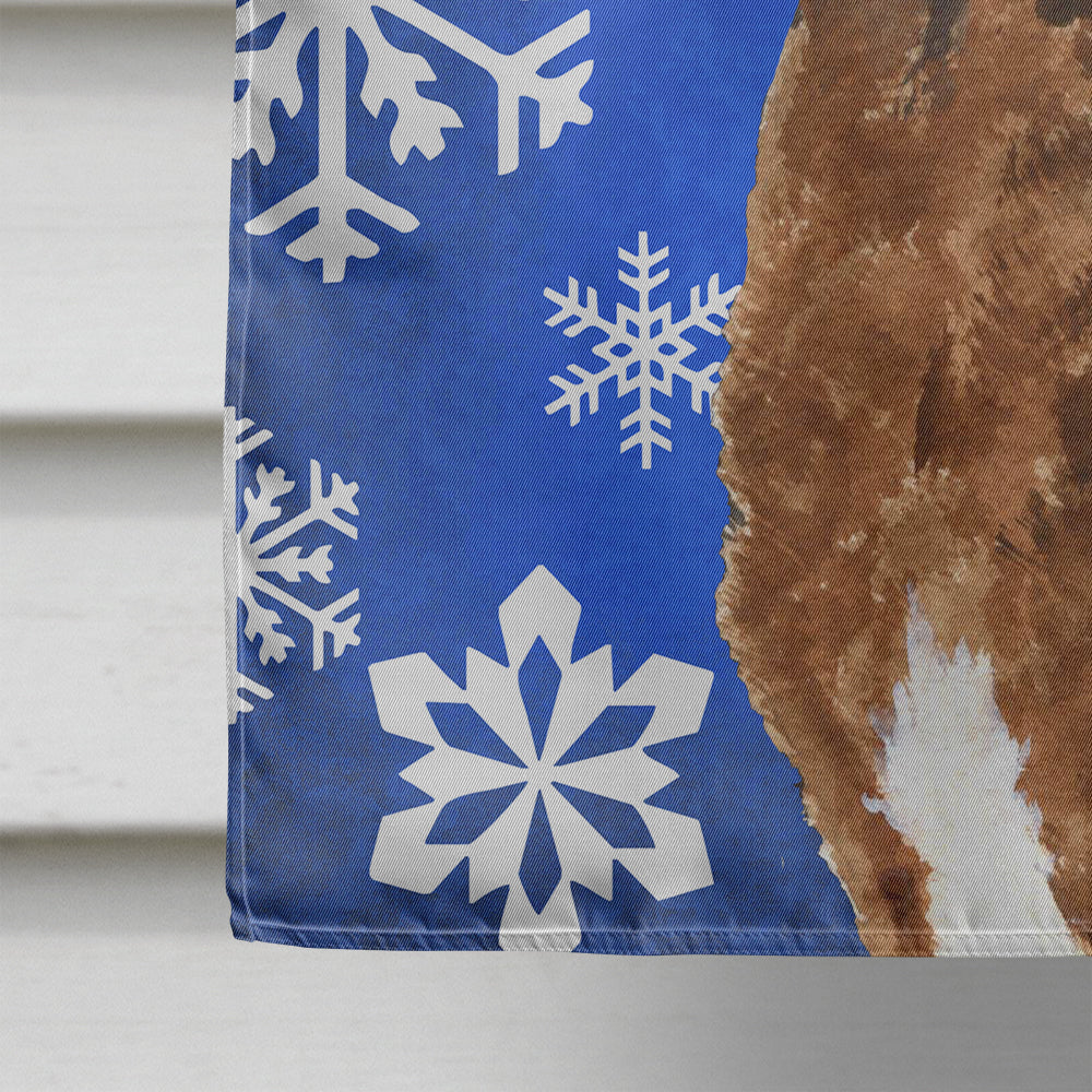 Chesapeake Bay Retriever Winter Snowflakes Holiday House Flag 28x40 Porch Sleeve Pole Decorative Outside Yard Banner Artwork Wall Hanging, Polyester
