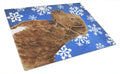 Chesapeake Bay Retriever Winter Snowflakes Holiday Cutting Board Tempered Glass Kitchen Cutting Surface, Heat Resistant Chopping, Non-Slip Feet, Food Prep & Serving