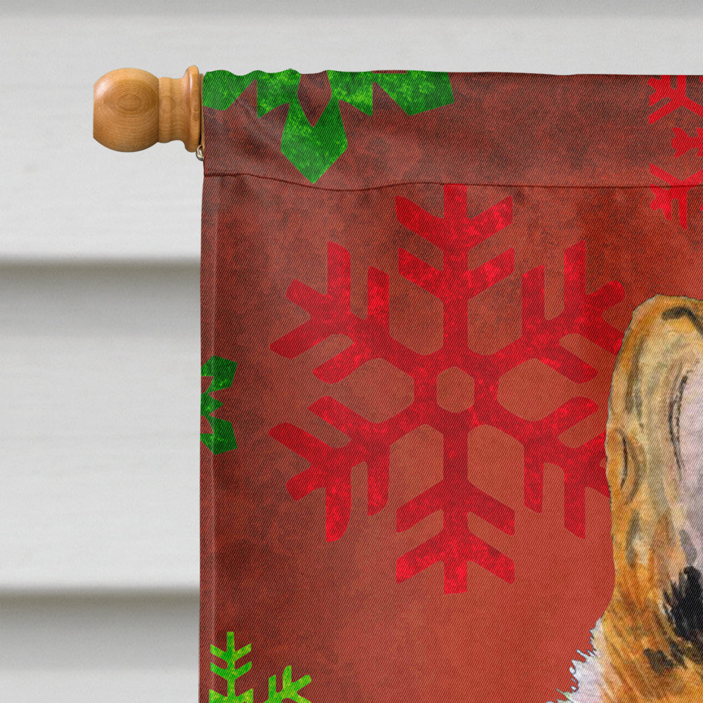 Collie Smooth Red Green Snowflakes Christmas House Flag 28x40 Porch Sleeve Pole Decorative Outside Yard Banner Artwork Wall Hanging, Polyester