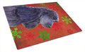Cocker Spaniel Red Green Snowflakes Christmas Cutting Board Tempered Glass Kitchen Cutting Surface, Heat Resistant Chopping, Non-Slip Feet, Food Prep & Serving