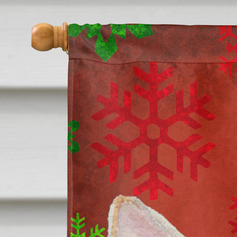 Chihuahua Red and Green Snowflakes Holiday Christmas House Flag 28x40 Porch Sleeve Pole Decorative Outside Yard Banner Artwork Wall Hanging, Polyester