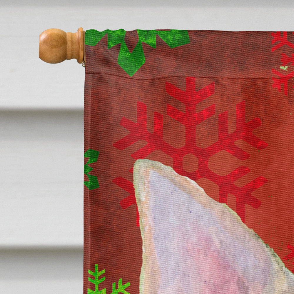 Chihuahua Red and Green Snowflakes Holiday Christmas House Flag 28x40 Porch Sleeve Pole Decorative Outside Yard Banner Artwork Wall Hanging, Polyester