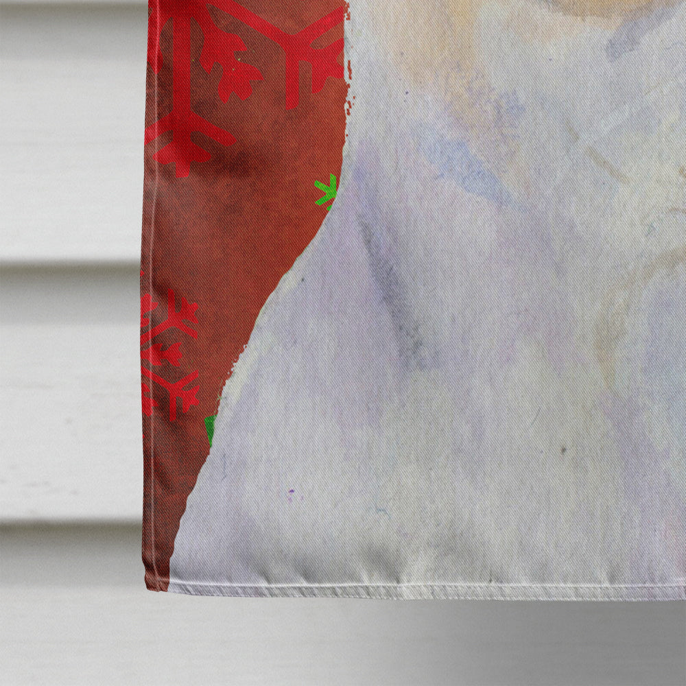 Chihuahua Red and Green Snowflakes Holiday Christmas House Flag 28x40 Porch Sleeve Pole Decorative Outside Yard Banner Artwork Wall Hanging, Polyester