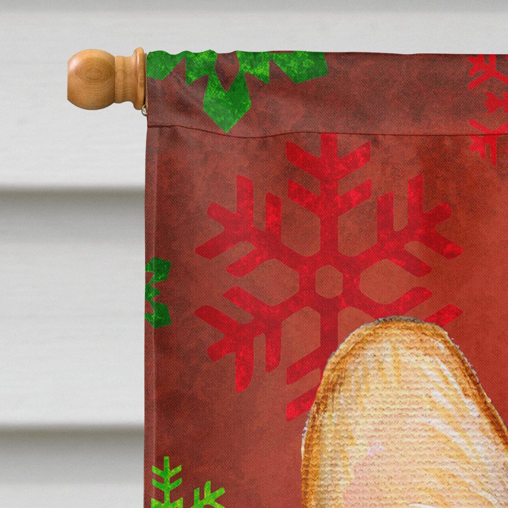 Corgi Red and Green Snowflakes Holiday Christmas House Flag 28x40 Porch Sleeve Pole Decorative Outside Yard Banner Artwork Wall Hanging, Polyester