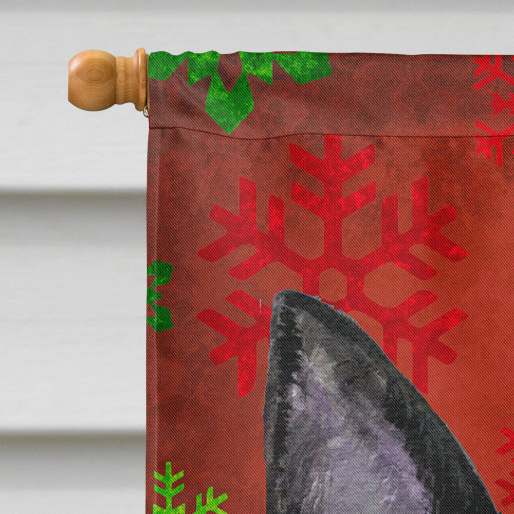 Australian Kelpie Red Green Snowflakes Christmas House Flag 28x40 Porch Sleeve Pole Decorative Outside Yard Banner Artwork Wall Hanging, Polyester
