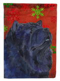 Chow Chow Red and Green Snowflakes Holiday Christmas House Flag 28x40 Porch Sleeve Pole Decorative Outside Yard Banner Artwork Wall Hanging, Polyester