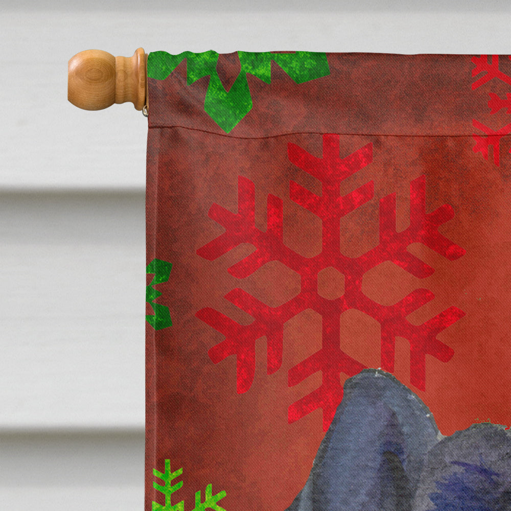 Chow Chow Red and Green Snowflakes Holiday Christmas House Flag 28x40 Porch Sleeve Pole Decorative Outside Yard Banner Artwork Wall Hanging, Polyester