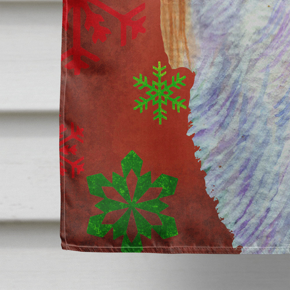 English Toy Spaniel Red and Green Snowflakes Holiday Christmas House Flag 28x40 Porch Sleeve Pole Decorative Outside Yard Banner Artwork Wall Hanging, Polyester