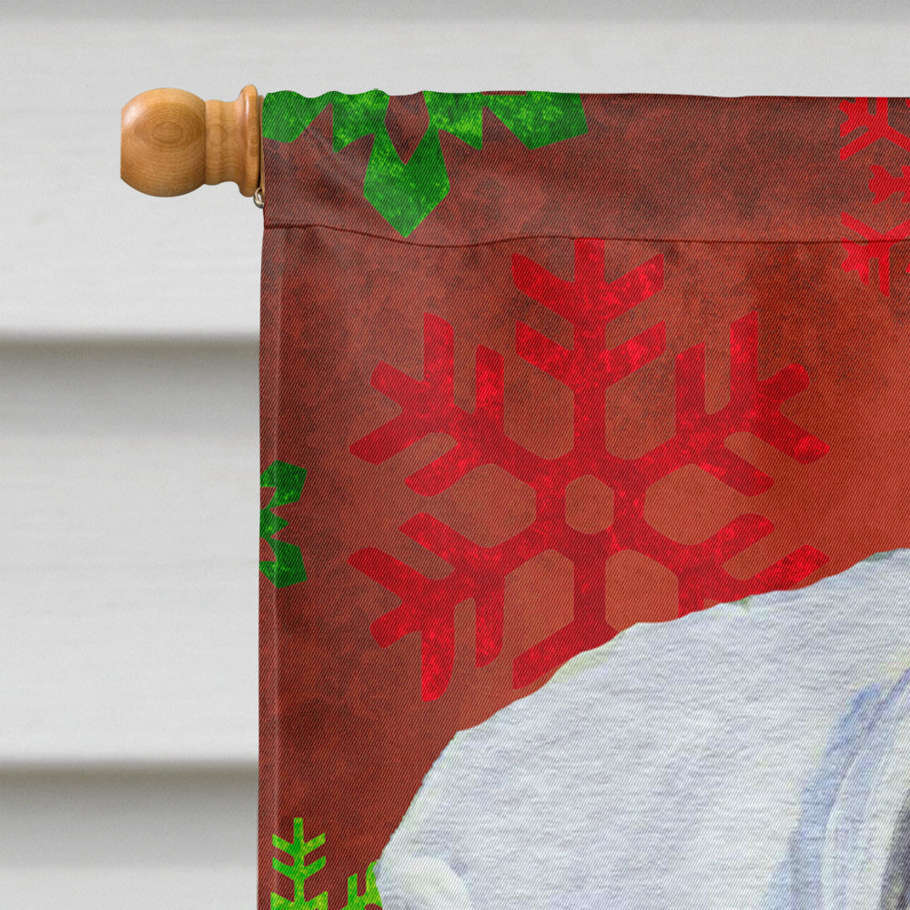 Boxer Red and Green Snowflakes Holiday Christmas House Flag 28x40 Porch Sleeve Pole Decorative Outside Yard Banner Artwork Wall Hanging, Polyester