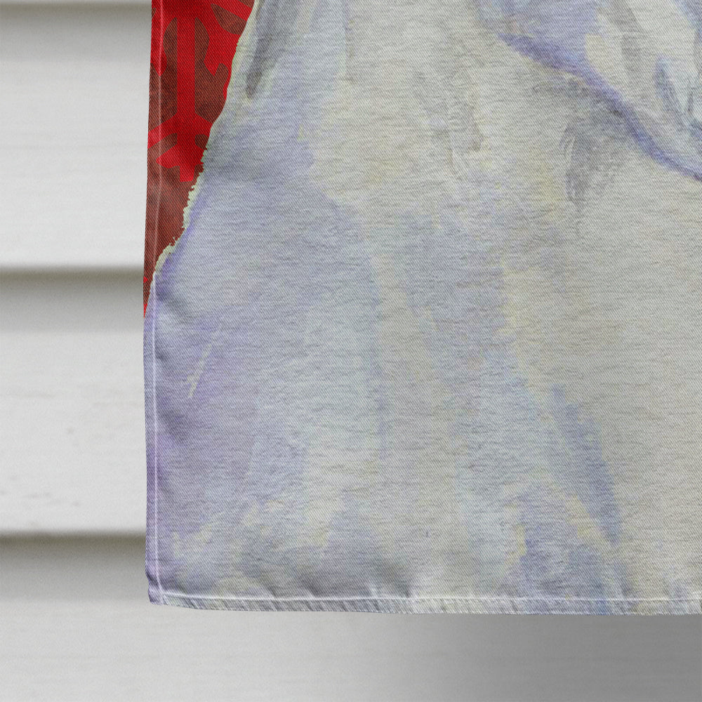 Boxer Red and Green Snowflakes Holiday Christmas House Flag 28x40 Porch Sleeve Pole Decorative Outside Yard Banner Artwork Wall Hanging, Polyester