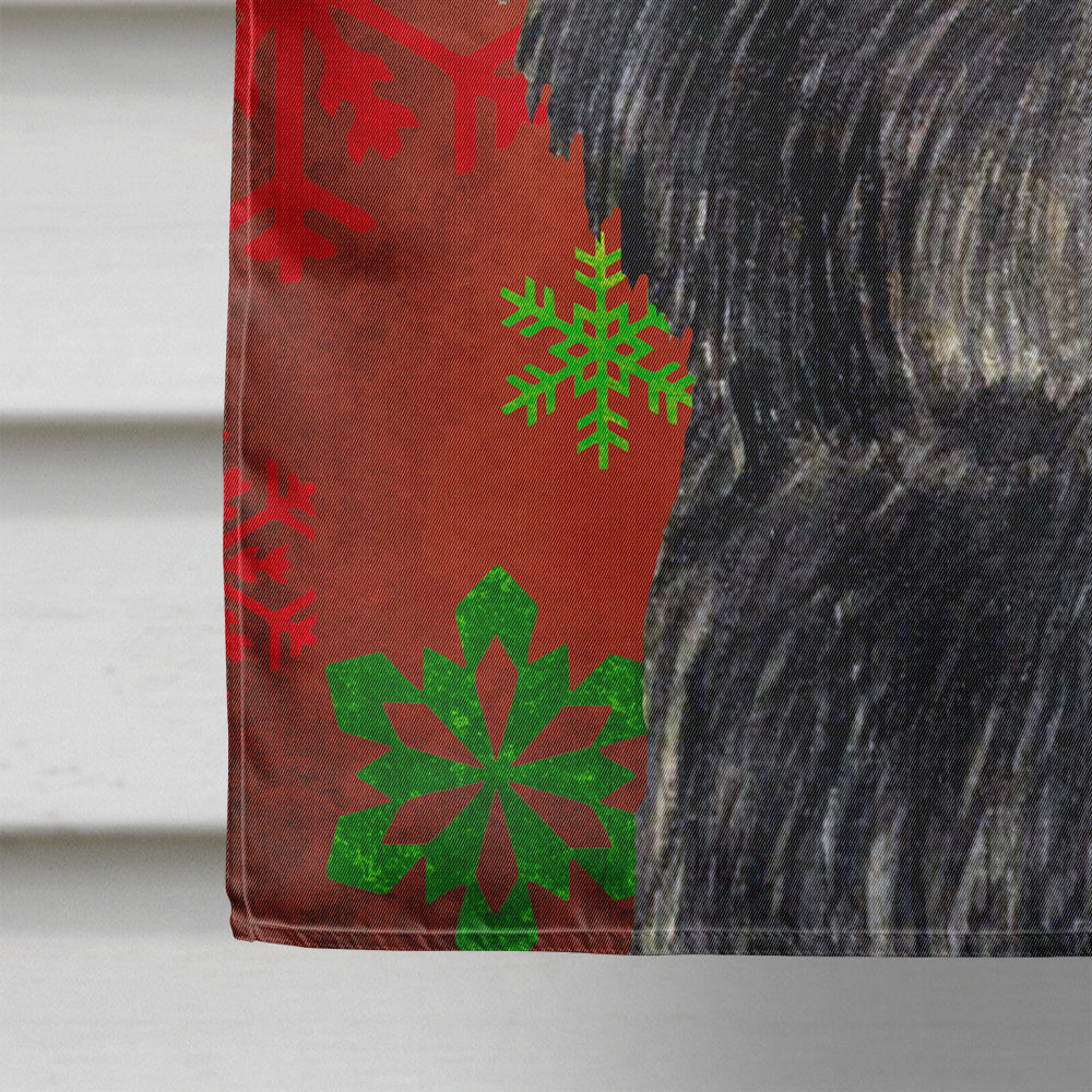 Affenpinscher Red Green Snowflakes Christmas House Flag 28x40 Porch Sleeve Pole Decorative Outside Yard Banner Artwork Wall Hanging, Polyester