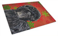 Affenpinscher Red Green Snowflakes Christmas Cutting Board Tempered Glass Kitchen Cutting Surface, Heat Resistant Chopping, Non-Slip Feet, Food Prep & Serving