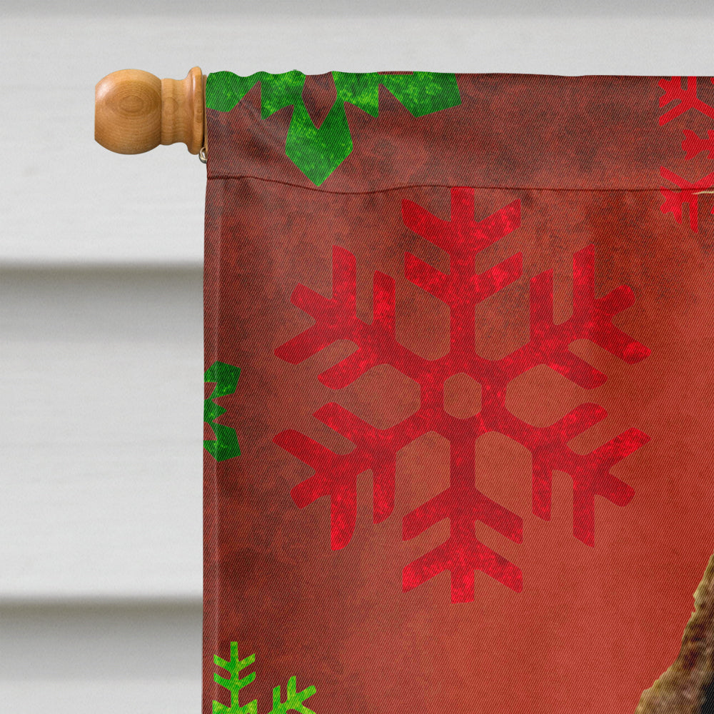 Springer Spaniel Red and Green Snowflakes Holiday Christmas House Flag 28x40 Porch Sleeve Pole Decorative Outside Yard Banner Artwork Wall Hanging, Polyester
