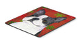Boston Terrier Red Green Snowflakes Christmas Mouse Pad, Heat Resistant Trivet Hot Pad , Non Slip Rubber Desk Mat, Kitchen Counter Protector, Home Office Decor Gift