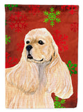 Buff Cocker Spaniel Red Green Snowflakes Christmas House Flag 28x40 Porch Sleeve Pole Decorative Outside Yard Banner Artwork Wall Hanging, Polyester