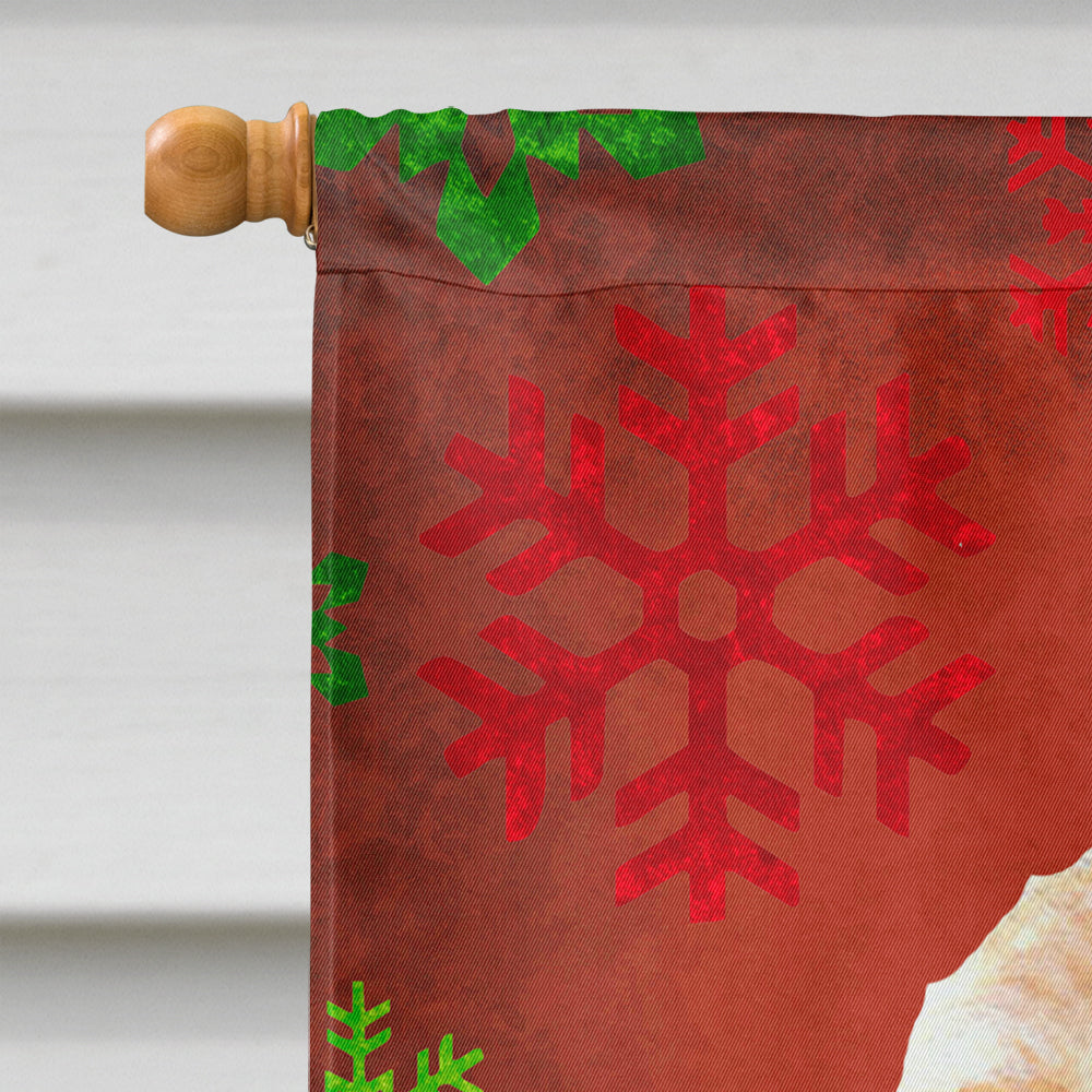 Buff Cocker Spaniel Red Green Snowflakes Christmas House Flag 28x40 Porch Sleeve Pole Decorative Outside Yard Banner Artwork Wall Hanging, Polyester