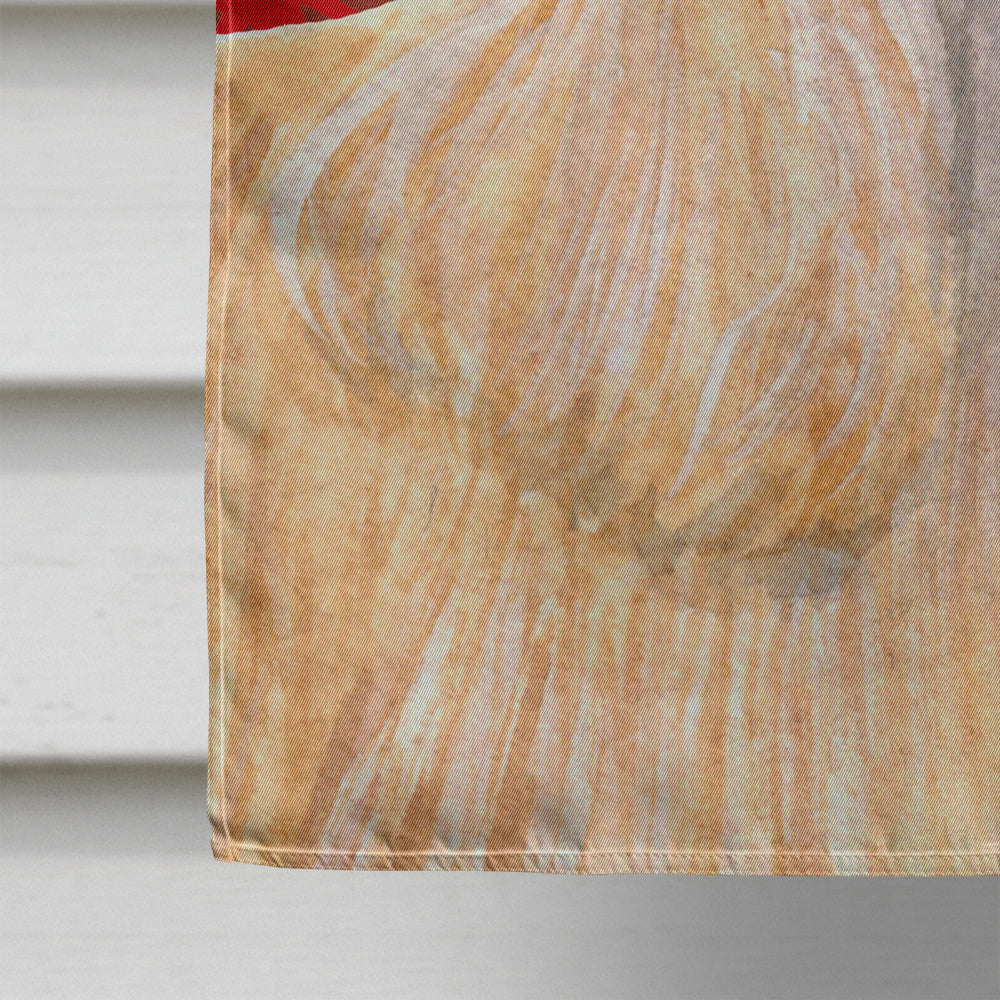 Buff Cocker Spaniel Red Green Snowflakes Christmas House Flag 28x40 Porch Sleeve Pole Decorative Outside Yard Banner Artwork Wall Hanging, Polyester
