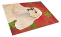 Buff Cocker Spaniel Red Green Snowflakes Christmas Cutting Board Tempered Glass Kitchen Cutting Surface, Heat Resistant Chopping, Non-Slip Feet, Food Prep & Serving