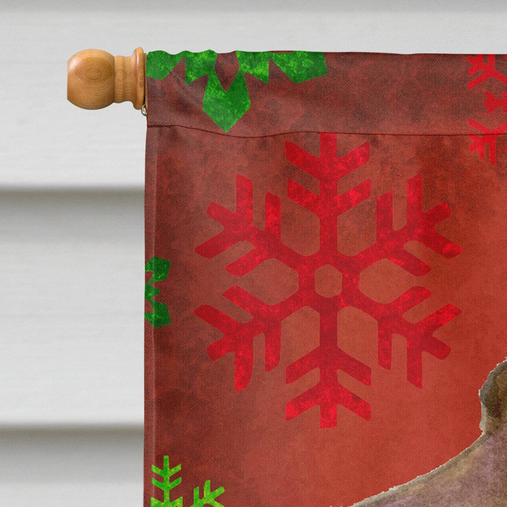 Field Spaniel Red and Green Snowflakes Holiday Christmas House Flag 28x40 Porch Sleeve Pole Decorative Outside Yard Banner Artwork Wall Hanging, Polyester
