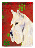Scottish Terrier Red Snowflakes House Flag 28x40 Porch Sleeve Pole Decorative Outside Yard Banner Artwork Wall Hanging, Polyester